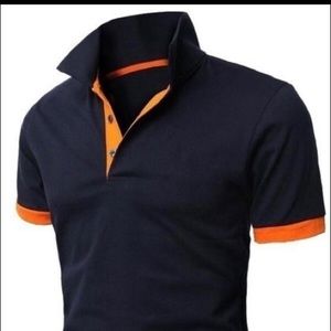 Black and orange polo-Great for back to school
